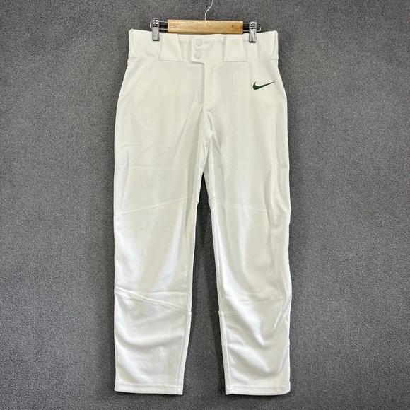 Nike Boys Vapor Select Full Length Piped Baseball Pants White Green L BQ6426-111 - Picture 1 of 16
